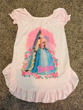 Vintage 90s Barbie Pink and Blue Princess Nightgown